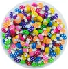 Rodajas de Arcilla Blanda de Colores, Arcilla Blanda Perforada con Caricaturas de Frutas y Letras Inglesas, Juego de Cuentas para Pulseras, Partículas de Arcilla Blanda