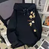 Sudadera con Capucha Estampado de Hoja de Arce Retro Americano para Hombre y Mujer, Holgada y Versátil, Forrada de Polar y Engrosada, Chaqueta Moderna de Otoño e Invierno