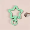 Anel de metal com fecho de mola, pingente para chaveiro, acessório para bolsa, materiais, estrela colorida, feito à mão, DIY, com contas de metal