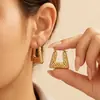 Pendientes Retro Europeos y Americanos con Patrón Espiral de Acero Inoxidable 304 con Diseño Trenzado Retorcido, Tachuelas para Oreja de Nicho 316 y Accesorios para Oreja
