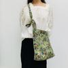 Bolsa de Tela de Pana con Flores Estilo Hyun-Hyun Vintage Bolso de Hombro Bolso Cruzado Estilo Fresco Bolso de Mujer Cremallera Horizontal