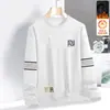 Camiseta de Manga Larga para Hombre Destacada, Marca de Moda, Forro Polar, Prenda de Otoño/Invierno, Sudadera, Camiseta Interior Juvenil, Camiseta Base