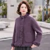 Casaco de lã feminino para mulheres de meia-idade e idosas, novos estilos outono e inverno, moderno e chique, comprimento curto, adequado para figuras baixinhas