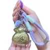Oro Puro 999 Modelo Nuevo Bolsa de la Suerte de Oro Colgante para Cadena de Teléfono, Colgante para Bolso Mismo Estilo que Shuibei, Llavero con Cordón