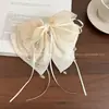 Pinza de garra para cabello con cinta de moño lujosa y delicada, nuevo estilo para realzar el volumen del cabello, adecuada para coletas, peinados semi-recogidos y recogidos, pinza de tiburón