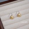 Pendientes de Perla con Bombilla Pequeña de Tacón Alto Pendientes Redondos Elegantes de Gancho para Oreja Color Blanco Crema Gris Cáñamo