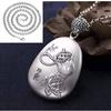 Joyería de plata humana unisex plata pura artesanía mate colgante mano de Guanyin Sutra del Corazón accesorios transfronterizos de Buda