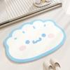 Bonita alfombrilla de baño de cachemira con forma de Sanrio, absorbente y antideslizante, de secado rápido.