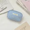68273 Neceser de tela de lunares estilo coreano, compacto y portátil, para guardar labial y polvera, monedero para estudiantes, bolsa para auriculares