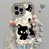 Adecuado para Funda de Teléfono Xiaomi 17/15, Redmi Note 15 Gato Negro K80/K70/K90 Galvanizada Pro Moderna Turbo3