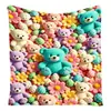 Manta de urso com estampa de desenho animado, feita sob medida, design impresso temático de anime DIY, adequada como manta de sofá para outono e inverno, e como manta de sofá