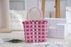 Cesta de vegetais simples feita à mão bolsa de palha criativa diy bolsa de presente manual bolsa de praia infantil bolsa aberta feminina