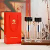 Selección Premium de Negocios Vaso de Vidrio para Hombres de Alto Borosilicato, Resistente al Frío y al Calor, Caja de Regalo Elegante de Gama Alta, Tapa Interior de Titanio Puro, Mismo Estilo que Yatai