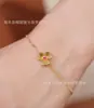 Colar Trevo de Petalas Full Diamond Banhado a Ouro Rosa 18K Fanjia Brincos de Trevo com Pedra Única Pingente de Flor para Mulheres