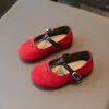 Zapatos de Princesa para Niñas 2026 Otoño Nuevo Estilo Rojos Versátiles Mary Janes para Niñas Corte Bajo Suela Suave Zapatos Pequeños de Piel