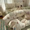 Juego de Ropa de Cama de Gasa de Doble Capa Clase A para Niños de Cuatro Piezas Modelo Nuevo 2025 Funda de Edredón Individual para Dormitorio Estudiantil Juego de Tres Piezas 3