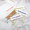 Tarjeta Decoración Pastel Simple Multicolor Feliz Cumpleaños Inglés Tarjeta Decoración Pastel Creativo Enchufe Mesa de Postres