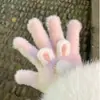 Novas Luvas de Gatinho Xadrez Literário Retrô para Mulheres Inverno 2025 Novas Quentes de Cinco Dedos Estudante Ciclismo Proteção contra Frio
