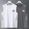 Camiseta Esportiva com Sensação de Gelo para Homens 2026 Novo Uniforme de Basquete Seda de Gelo Respirável Secagem Rápida Top Fitness Sem Mangas Tendência Nacional Camiseta