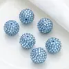 Bolas de Diamante Coloridas Cheias de Diamante para Cruzamento de Fronteira, Bola de Diamante de Cerâmica Macia com Furo Reto, Contas para Colar DIY, Acessórios para Chaveiro com Contas Penduradas