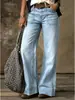 Calça Wide Leg Feminina Nova Estilo Streetwear Primavera/Outono 2026 ebay, Calça Jeans Confortável e Elegante, Em Estoque