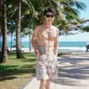 Traje de baño para pareja transfronterizo Estilo Étnico Retro Falda de una pieza Ligeramente gordo mm Traje de Baño para Mujer de Vacaciones Traje de Pantalones de Playa para Hombre
