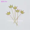 Bandera de decoración de pastel de cumpleaños para niños Estrella de cinco puntas Corona Amor Enchufe de PU Vestir Postre Boda 5 piezas