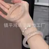 Pulseira de calcedônia lua branca natural de alta qualidade, pulseira de jade gelatina lichia ágata modelo de marca, disponível para vendas em live streaming