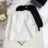 Top de Encaje Calado de Moda de 100 kg con Cuello Redondo para Mujeres de Talla Grande en Otoño 7870