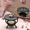 Crisol de Cera Vintage Estilo Trípode Pequeño Crisol para Derretir Perlas de Cera, Crisol Pequeño para Estampar con Cuchara de Cera y Soporte de Hierro