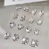 Joyería para Uñas Artísticas de Diamante Blanco Brillante, Bolas de Diamante Hechas a Mano de Alta Gama, Accesorios de Diamante para Uñas Grandes de Ángulo Recto con Acabado Total de Diamante