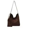Bolsa Tote Camurça Fosca Feminina 2024 Inverno High-end Casual Estilo Preguiçoso Grande Capacidade Ombro Transversal