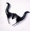 Acessórios de Adereços de Fantasia COS de Halloween Headwear de Chifre de Diabo Colar de Chifre Preto de Bruxa Diabo Conjunto de Duas Peças