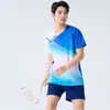 [Fábrica Zhengxiang] Roupa de Badminton Manga Curta Treino Competição Secagem Rápida Respirável Tênis Vôlei Roupa Esportiva Verão
