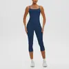 En stock Pantalones Deportivos de Pierna Recta de Largo Medio con Sensación Nude Europea y Americana Sin Líneas Visibles Conjunto de Yoga