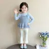 Conjunto de Suéter de Punto y Camisola para Niña Otoño 2026 Nuevo Elegante de Moda Ropa de Otoño para Bebé Conjunto Casual de Tres Piezas para Niños