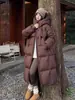 Jaqueta Acolchoada de Algodão Novo Estilo para Mulheres, Comprimento Médio, Estilo Coreano, Tamanho Grande, Caimento Solto, Acolchoada, Fashion, Tendência, Casaco Longo de Algodão