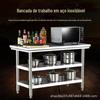 Bancada de aço inoxidável 304 de camada tripla dupla console de cozinha mesa de corte retangular Mesa especial do Hotel Lotus