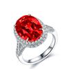 Zhenrong joias 5 quilates pó sintético turmalina anel feminino chapeado 18k ouro branco incrustação simulação anel de zircão