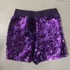Shorts de Performance Brilhantes com Lantejoulas Completas para DS Hot Pants Fantasia de Performance DS Fantasia de Palco Fantasia para Pole Dance