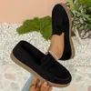 Nuevos Mocasines de Cuero Gamuzado Transfronterizos Primavera y Otoño 2026, Zapatos de Mujer sin Cordones con Suela Gruesa, Zapatos al por Mayor de Talla Grande