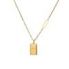 Collar de Marca Cuadrado de Barra Pequeña de Oro Afortunado Rico para Mujer Lujo Ligero Nicho Acero de Titanio Cadena Clavicular 2022 Nueva Moda No se Desvanece