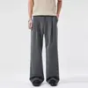 Calça Casual de Primavera Ot para Homens, Roupa de Trabalho para Homens, Calça Reta de Perna Larga Solta Respirável Estilo Americano, Calça Longa para Homens de Negócios