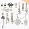 Joyería de Plata de Xizang Colgante Pequeño de Borla de Flor de Loto Mariposa Pulsera de Cristal DIY Accesorios de Joyería Accesorios