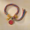 Cuerda de Mano Xizang Tejida a Mano Recurrente Cuerda de Mano Pequeña Pulsera Thangka Cuerda Thangka Dios de la Riqueza Madre Verde Zakilam