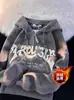 Sudaderas con Capucha Lindas Estilo Graffiti Otoño e Invierno 2025 para Hombres y Mujeres Marca de Moda Americana Chaquetas Casuales de Moda Sueltas y Versátiles