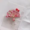 Nuevos Estilos de Pasadores para el Cabello de Estilo Antiguo para Niños, Accesorios para el Cabello Hanfu de Abanico de Flores, Adornos Hechos a Mano de Estilo Antiguo y Accesorios para el Cabello de Estilo Japonés