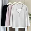 100kg Menina Gorda Outono Novo Casual Estilo Preguiçoso Falso Duas Peças Manga Longa Camiseta Tamanho Grande Estilo Ocidental Top Feminino 7985