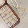 Cor Dourada Real Banhada Cor Preservada Asas de Anjo Lua Varinha Mágica Coração Gota d'Água Pingente de Zircônia Pingente DIY Acessórios Feitos à Mão