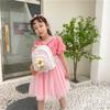 Nova mochila infantil de lantejoulas com flores, mochila de viagem de lazer, mochila escolar fofa de desenho animado para meninas de dança, jardim de infância
